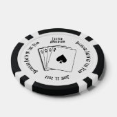 Bachelor Party Custom Memento Zwart-wit Poker Chips (Enkel)