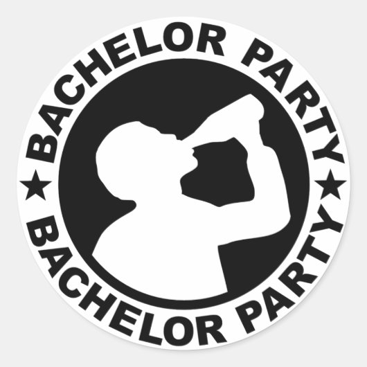 Bachelor Party drink Ronde Sticker (Voorkant)