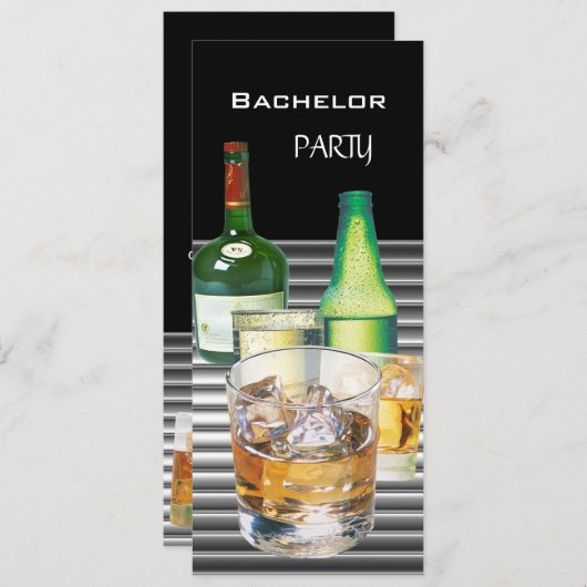 Bachelor Party Drinken Fles 2 Kaart (Voorkant / Achterkant)