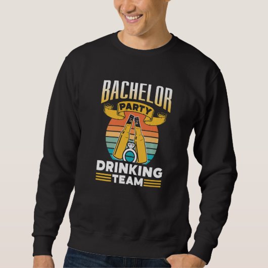 Bachelor Party Drinkteam Bruidegom Bruid Premium Trui (Voorkant)