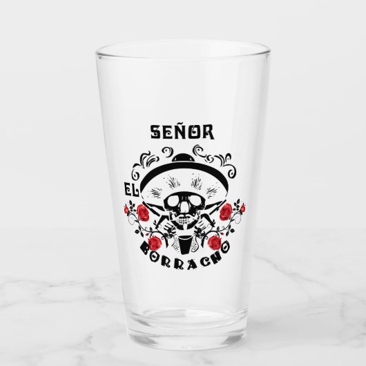 Bachelor party El Borracho Beer Glas (Voorkant)