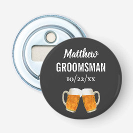 Bachelor Party Favor Beer Cheers Button Flesopener