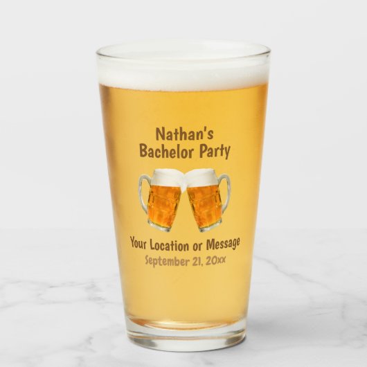 Bachelor Party Favor Beer Cheers Pint Glas (Voorkant gevuld)