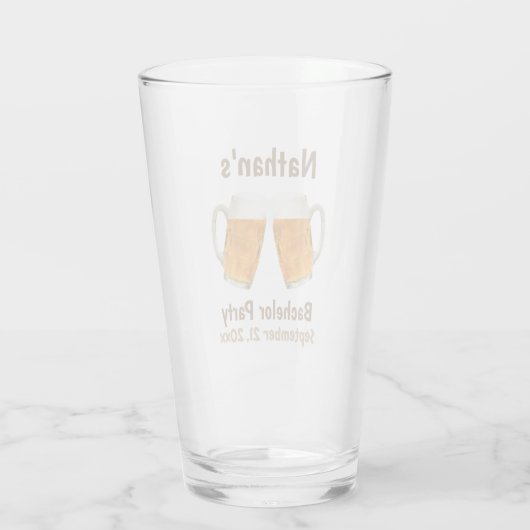 Bachelor Party Favor Beer Cheers Pint Glas (Achterkant)