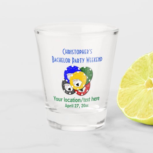 Bachelor Party Favor Poker Gambling Shot Glas (Voorkant)