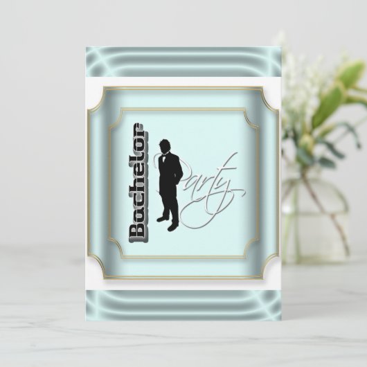 Bachelor party formal tuxedo kaart (Staand voorkant)