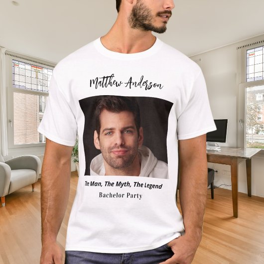 Bachelor party foto man mythe legende naam fun t-shirt