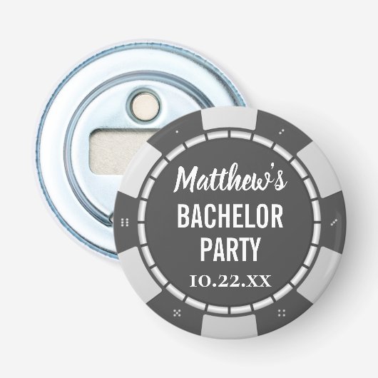 Bachelor Party Gambling Poker Chip Bottle Opener (Voorkant)