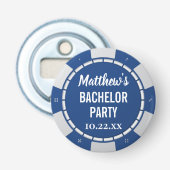 Bachelor Party Gambling Poker Chip Button Flesopener (Voorkant)