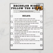 Bachelor Party Game, Volg de regels, Kaart (Voorkant)