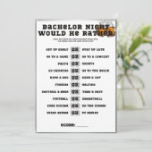 Bachelor Party Game, zou hij liever Kaart (Staand voorkant)