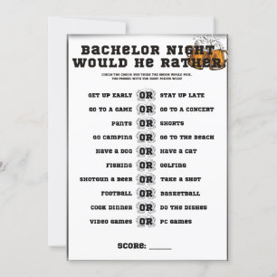 Bachelor Party Game, zou hij liever Kaart