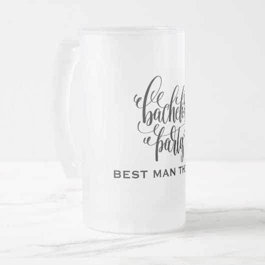 Bachelor Party - Gepersonaliseerde beste man Matglas Bierpul (Voorkant links)