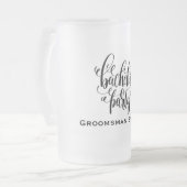 Bachelor Party - Gepersonaliseerde Groomsman Matglas Bierpul (Voorkant links)