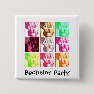 Bachelor Party Gifts Vierkante Button 5,1 Cm