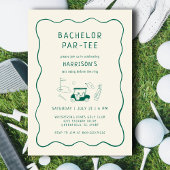 Bachelor Party Golf Thema Minimaal Groen Kaart