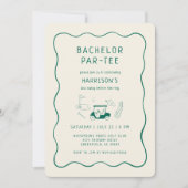 Bachelor Party Golf Thema Minimaal Groen Kaart (Voorkant)