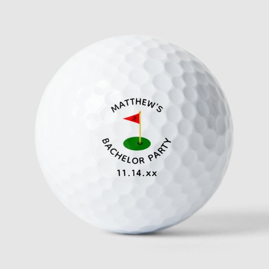 Bachelor Party Golfer Golf Hole Wedding Favoriet Golfballen (Voorkant)