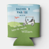 Bachelor Party Golfer Naam Datum Laatste Swing Blikjeskoeler (Achterkant)