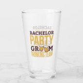 Bachelor Party Groom Drink Team Funny Wedding Glas (Achterkant)