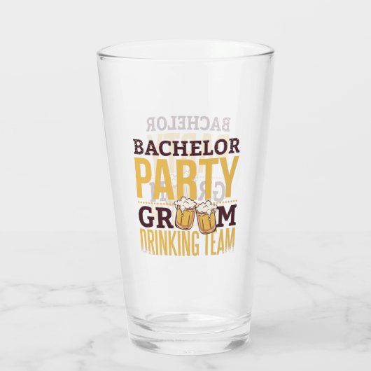 Bachelor Party Groom Drink Team Funny Wedding Glas (Achterkant)