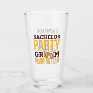 Bachelor Party Groom Drink Team Funny Wedding Glas