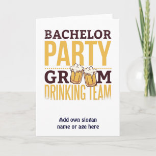 Bachelor Party Groom Drink Team Funny Wedding Kaart