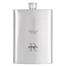 Bachelor Party Groom Flask Monogram Funny Gift