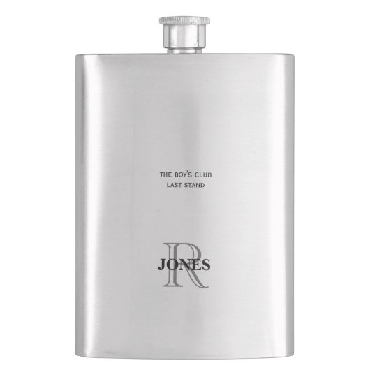 Bachelor Party Groom Flask Monogram Funny Gift Flacon (Voorkant)