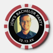 Bachelor Party Groom Photo Casino Poker Chips (Voorkant)
