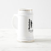 Bachelor party - grooms herdenkingsbier stein bierpul (Voorkant links)