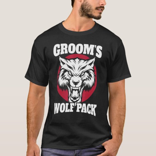 Bachelor Party Groom's Wolfpack Wedding Party Mens T-shirt (Voorkant)