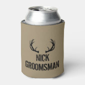 Bachelor Party Groomsman Antlers Bier Koelbox Blikjeskoeler (Blikje Voorkant)