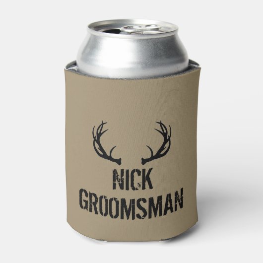 Bachelor Party Groomsman Antlers Bier Koelbox Blikjeskoeler (Blikje Voorkant)