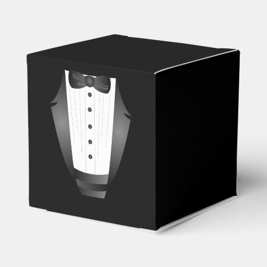 Bachelor Party Groomsman Team Groom zwarte tuxedo Bedankdoosjes (Achterkant)