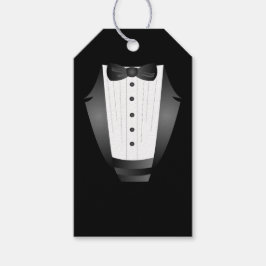 Bachelor Party Groomsman Team Groom zwarte tuxedo Cadeaulabel