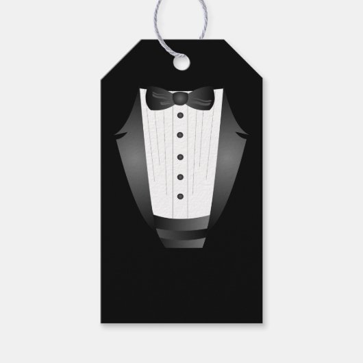 Bachelor Party Groomsman Team Groom zwarte tuxedo Cadeaulabel (Voorkant)