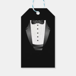 Bachelor Party Groomsman Team Groom zwarte tuxedo Cadeaulabel