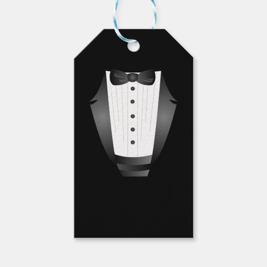 Bachelor Party Groomsman Team Groom zwarte tuxedo Cadeaulabel (Voorkant)