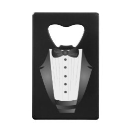 Bachelor Party Groomsman Team Groom zwarte tuxedo Creditkaart Flessenopener