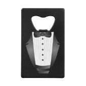 Bachelor Party Groomsman Team Groom zwarte tuxedo Creditkaart Flessenopener (Achterkant)