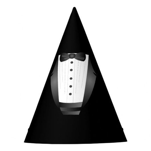 Bachelor Party Groomsman Team Groom zwarte tuxedo Feesthoedjes (Voorkant)