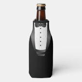 Bachelor Party Groomsman Team Groom zwarte tuxedo Flesjeskoeler (Fles Voorkant)
