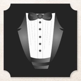 Bachelor Party Groomsman Team Groom zwarte tuxedo Kartonnen Onderzetters