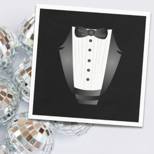 Bachelor Party Groomsman Team Groom zwarte tuxedo Servetten