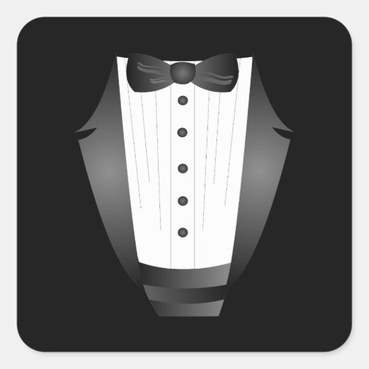 Bachelor Party Groomsman Team Groom zwarte tuxedo Vierkante Sticker (Voorkant)