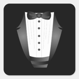 Bachelor Party Groomsman Team Groom zwarte tuxedo Vierkante Sticker