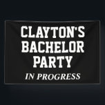 Bachelor Party in Progress Banner<br><div class="desc">Kondig de ultieme viering aan met onze "Bachelor Party In Progress Banner". Pas het aan met de naam van de aanstaande bruidegom. Laat iedereen weten dat het feest is begonnen, en maak je klaar voor een avondje plezier. Bestel vandaag nog onze gepersonaliseerde banner en maak de laatste avond van de...</div>