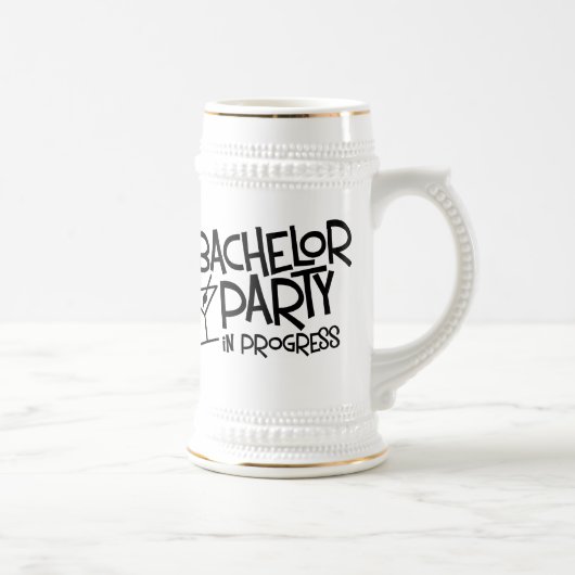 Bachelor Party in wording Beer Stein Bierpul (Rechts)