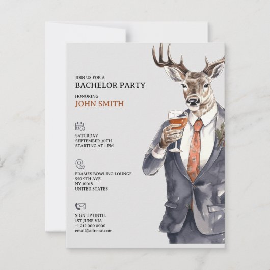 Bachelor Party Invitation Men Template Aankondiging (Voorkant)